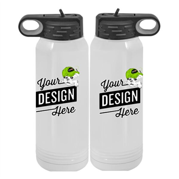 Custom 30 oz. NO MIMINUM White Stainless Steel Vacuum Insulated Water Bottle Thumbnail