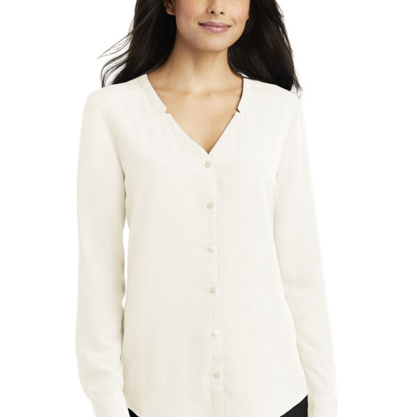 Ladies Long Sleeve Button Front Blouse Thumbnail