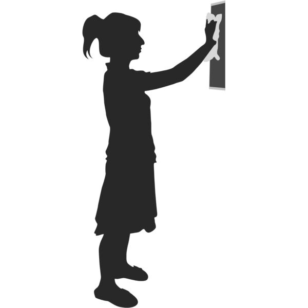 Housekeeper Scrubbing Wall Silhouette 1 Thumbnail