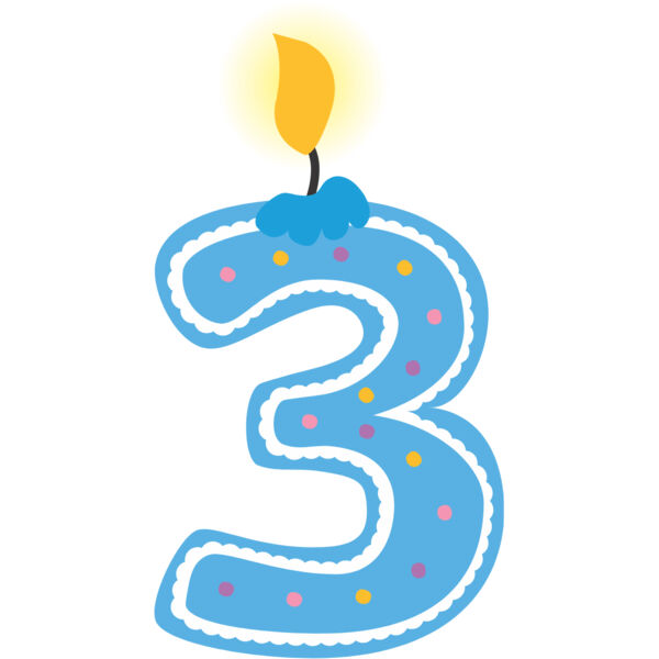 Three Birthday Candle Number 1 Thumbnail
